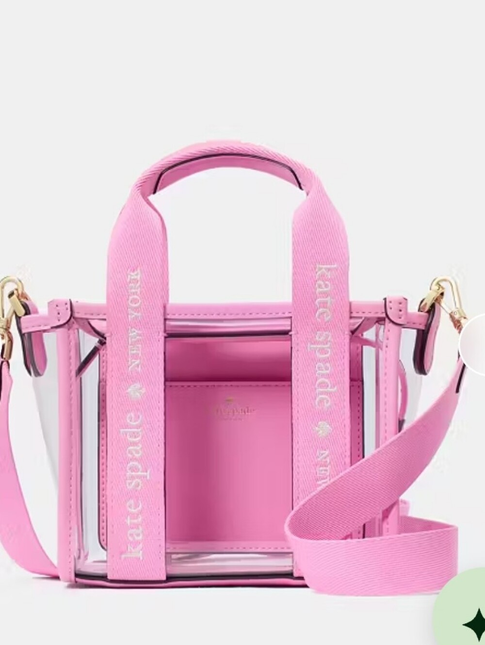 kate spade Pink Clear Mini Tote with Signature Straps